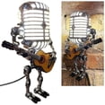 thumbnail image 1 of Lámpara de escritorio con micrófono, diseño único con articulaciones ajustables, regalo perfecto para los entusiastas del punk vintage, 1 of 5