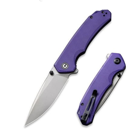 Civivi Knives Brazen 3.5-Inch 14C28N Stainless Steel Blade Purple G10 Pocket Knife C2102A