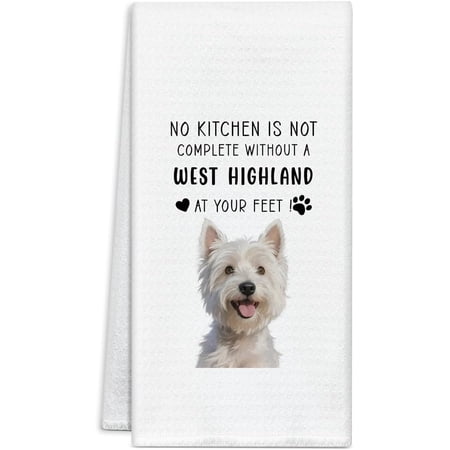 KKFEN-Westie Gifts Kitchen Towel for Dog Lovers Women Men Dish Towel Tea Towels Kitchen Towels for Cooking Baking Set of 1 Housewarming Gifts Bridesmaids Gift 16 x 24 Inch -26