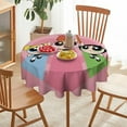 thumbnail image 6 of The Powerpuff Girls Round Tablecloth Print Decorative Table Cover Washable Table Cloths for Dining Party Picnic 70x70in, 6 of 8