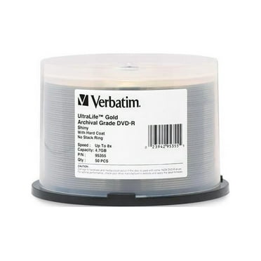 Verbatim UltraLife Gold Archival Grade Storage media 4.7GB 8X DVD-R 50 Packs Spindle Disc Model 95355 - OEM