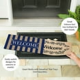 thumbnail image 3 of Evergreen Navy Stripe Welcome Burlap Sassafras Indoor Outdoor Switch Doormat 1'10"x10" Multicolored, 3 of 4