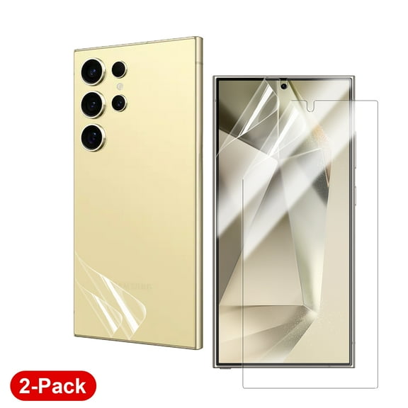 Dteck 2-Pack (Front Back) Screen Protector for Samsung Galaxy S24 Ultra,High Sensitivity Hydrogel Screen Protector, Transparent Soft TPU Protective Film (NOT Tempered Glass),Clear