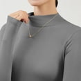 thumbnail image 6 of TYGHBN Turtleneck Pullover Women's Turtleneck Shirt Long Sleeve Shirt Women's Tight Thermal Top Slim Fit Basic Tops Stand Up Collar Turtleneck Pullover Undershirt Turtleneck Shirt Elegant Silk, 6 of 7