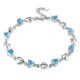 thumbnail image 2 of Pulsera de plata de ley para mujer con amor, pulsera de corazón de cristal azul para mujeres y niñas, regalo de joyería de Navidad, 2 of 2