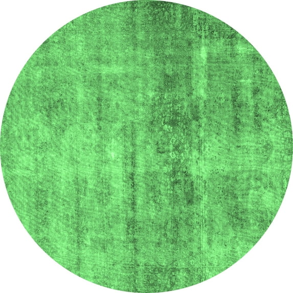 Ahgly Company Indoor Round Persian Emerald Green Traditional Area Rugs, 3' Round