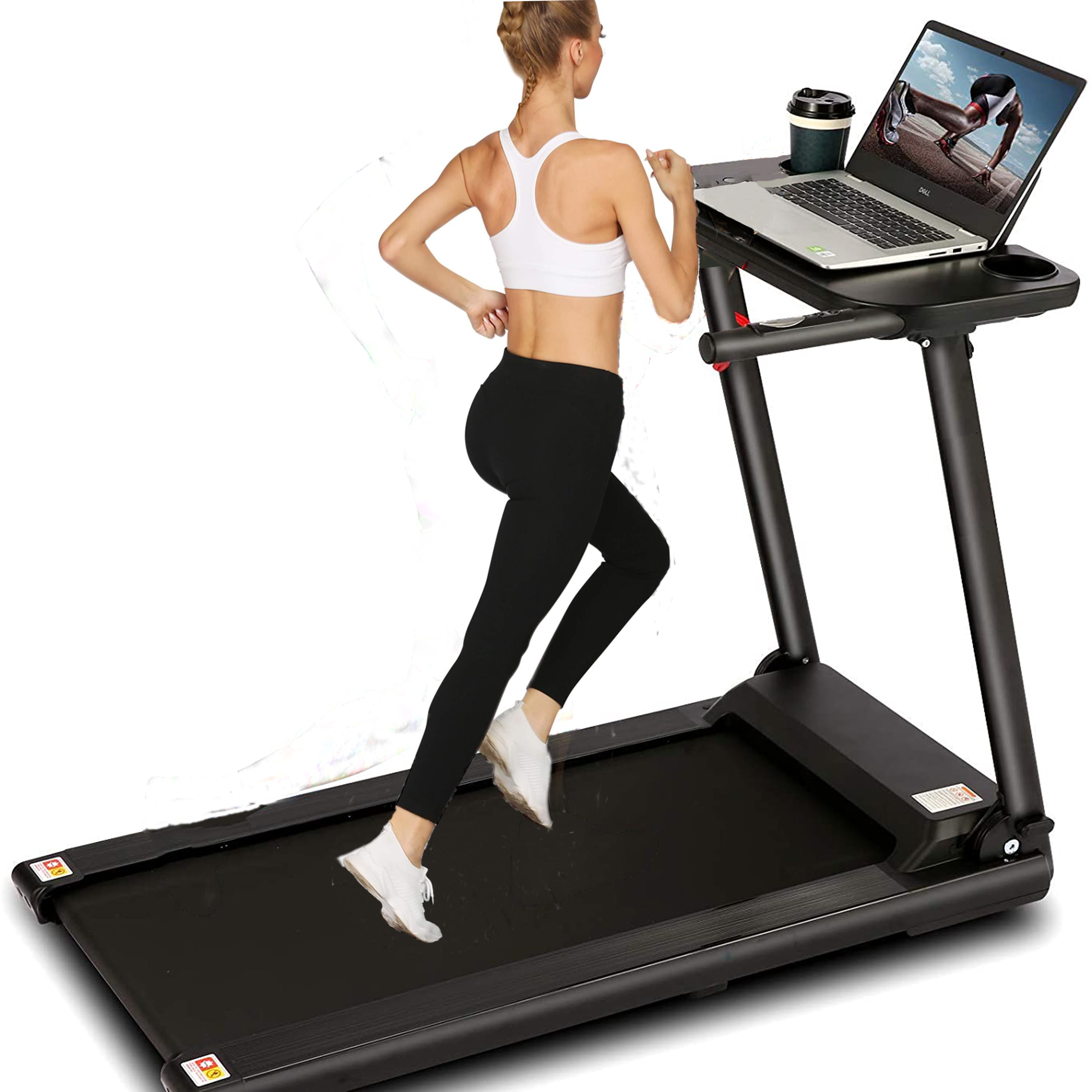 Details about   2.25HP Folding Treadmill 2-in-1 Under-desk Walking Running Machine LED&Bluetooth 