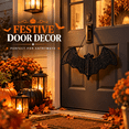 thumbnail image 5 of 3pcs Black Wicker Bat Festive Wall Accent, Woven Bamboo Halloween Decoration, Minimalist Spooky Ornament for Living Room, Entryway, Porch & Holiday Home Display, 5 of 8