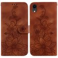thumbnail image 2 of Compatible avec iPhone XR Étui Portefeuille en Relief Lily avec Porte-Cartes en Cuir PU, 2 of 5