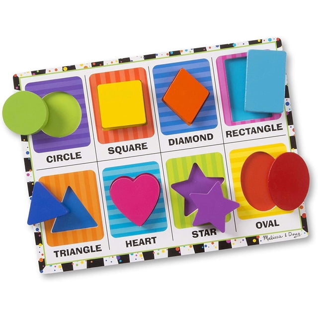 Rompecabezas Grueso de Formas Melissa & Doug MD-9454 8 piezas Hecho de Madera Infantil