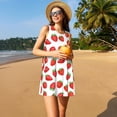 thumbnail image 3 of Naloa Strawberries Print Women's Summer Spring Casual Beach Sundress,Vacation Sleeveless Tank Crewneck Loose Dresses, 3 of 7