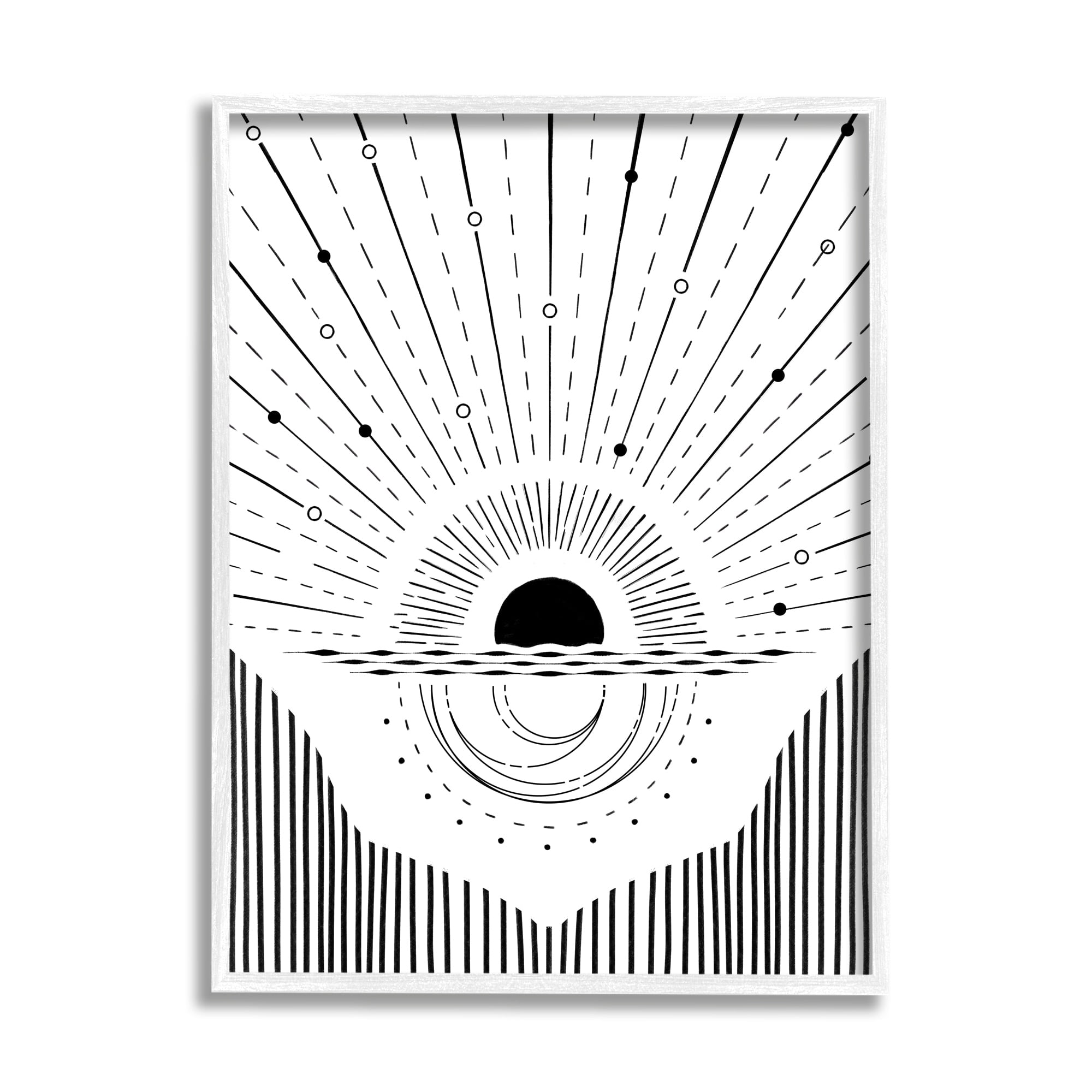 Stupell Industries Geometric Astrological Horizon Sun Ray Burst Asymmetrical Pattern, 24 x 30, Design by Ziwei Li