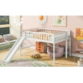thumbnail image 5 of Full Size White Bed with Ladder & Slide, Pine Wood & MDF, 5 of 16
