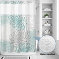 thumbnail image 2 of No Hook Shower Curtain, Aqua White Shower Curtains for Bathroom with See Through Top Window, Abstract Grey Chrysanthemum Flower Floral Waterproof & Washable Bath Curtain 60"x72", 2 of 9