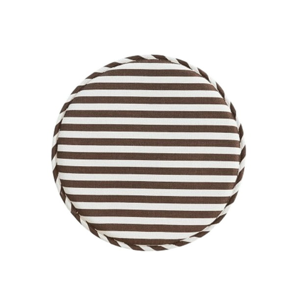 Advancent Cojín de asiento 12,9 con correas, almohadilla de algodón antideslizante para silla, alfombrilla de taburete de espesor, Decoración del hogar Café Blanco/Ancho Diámetro 33cm