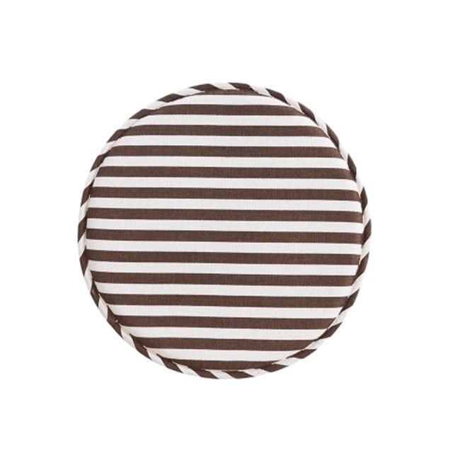 Bewildely Cojín de asiento de 12,9 pulgadas con correas, almohadilla de algodón para silla, alfombrilla de taburete de grosor, suave, Decoración del hogar Café Blanco/Ancho Diámetro 33cm