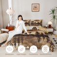 thumbnail image 3 of Manfei Watercolor Mountain Reflection Full Size Comforter Sets,Woodland Wolf Bedding Comforter Set,Brown,Black Reversible,3 Pieces,1 Comforter and 2 Pillowcases, 3 of 7