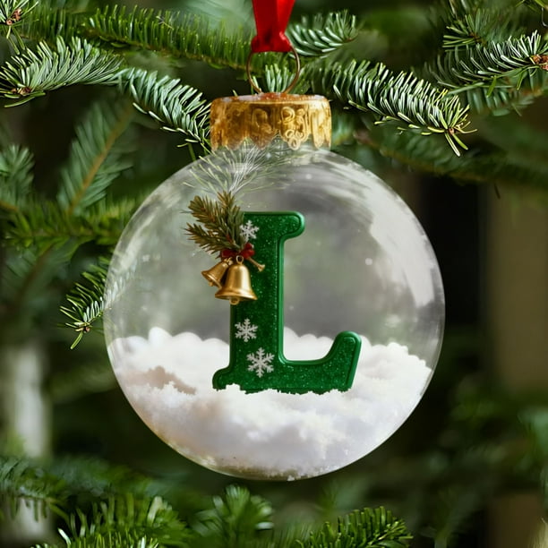 Adornos navideños, adornos navideños, regalos navideños, colgante de bola con letra navideña, bola decorativa