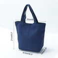 thumbnail image 2 of Uxcell 8.3 x 9 x 3.9 inch Canvas Tote Bag with Handle Small Reusable Handbag Shopping Bags Dark Blue, 2 of 4