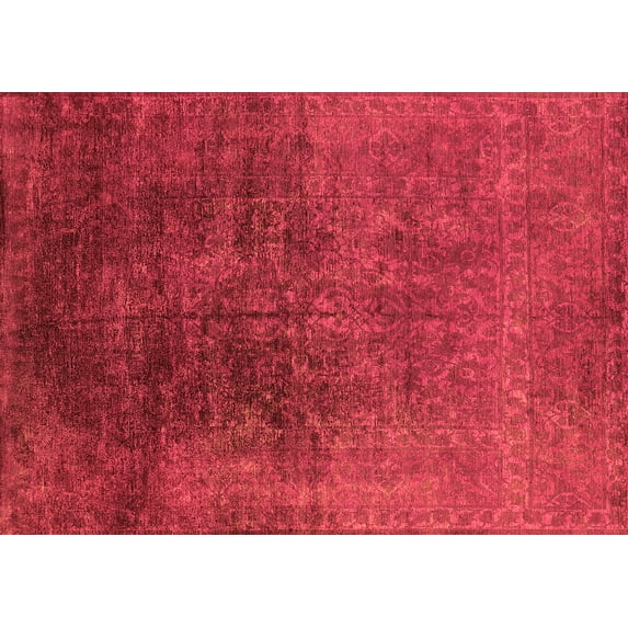 Ahgly Company Indoor Rectangle Oriental Orange Industrial Area Rugs, 8' x 10'