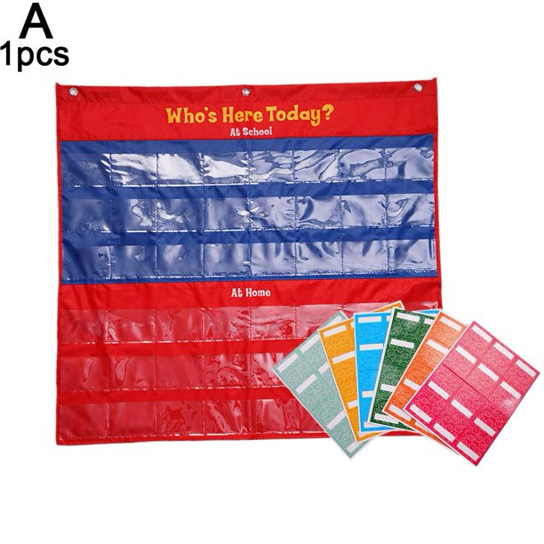 Attendance Pocket Chart 72 Cards Classroom Attendance Chart Who Is