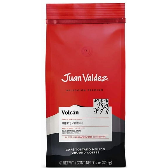 Juan Valdez Volcan Ground Coffee, Dark Roast 12 OZ Premium Colombian Coffee