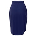 thumbnail image 4 of A2Y Women's Elastic Waist Self Tie Tulip Hem Side Pocket Skirt Light Navy 2XL, 4 of 5