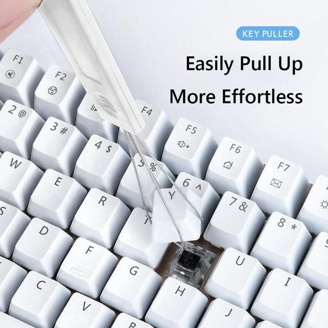 Extractor de teclas de teclado mecánico de 4 piezas con cepillos para Cherry MX (blanco)