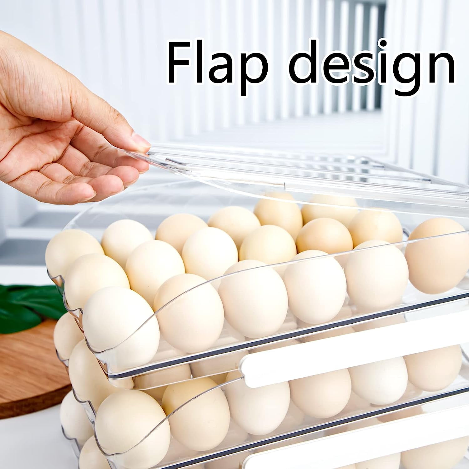 Dropship Egg Container Holder For Refrigerator Double Layer Egg Storage Box  With Lid Automatic Rolling Egg Box Organizer Bin Tray Rack 36 Eggs to Sell  Online at a Lower Price