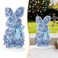 thumbnail image 2 of Blue Hydrangea Easter Bunny Decor 7.87 In Artificial Bunny Figurine With Bow Spring Easter Home Tabletop Decor, 2 of 8