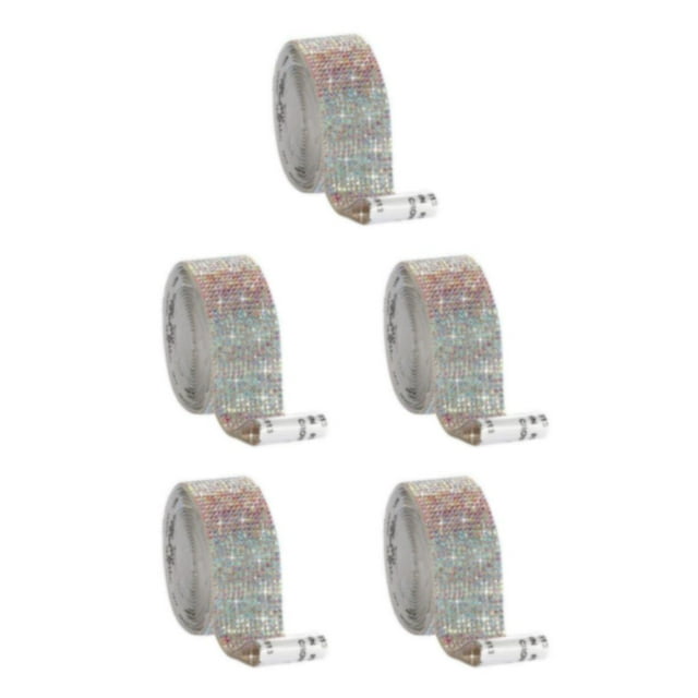 kurtrusly Elegant Crystal Rhinestone Ribbon DIY Sticker Multicolor 1.4cm 5Set
