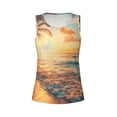 thumbnail image 3 of Picia Tropical Sunset Beach Scene Pattern Women's Workout Tank Top,Breathable Activewear,Slim Fit Athletic Top,Versatile Workout Moisture-wicking top-XX-Large, 3 of 9