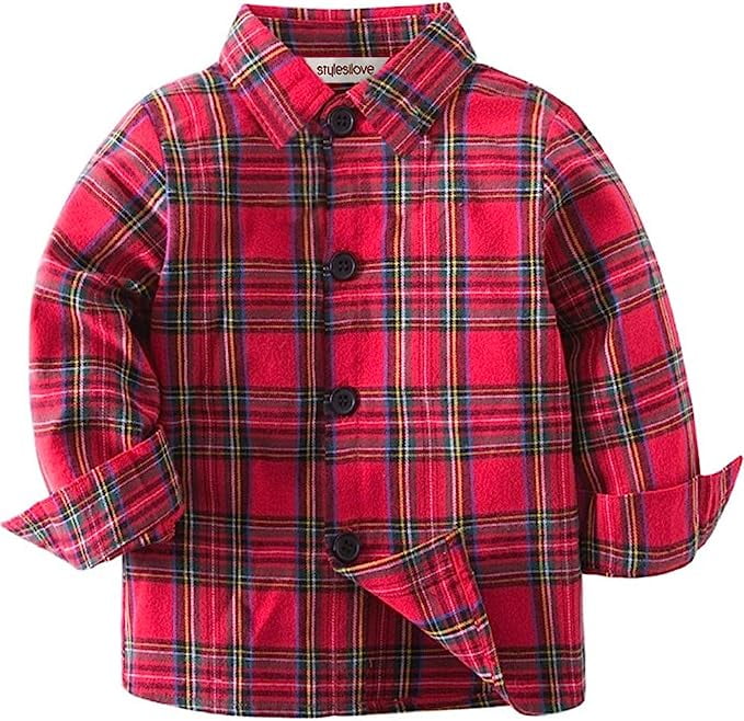 StylesILove Toddler Little Boy Long Sleeve Cotton Button Down Shirt