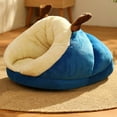 thumbnail image 2 of JLFNYA Cat Bed, Cat Beds for Indoor Cats, Pet Bed for Small Medium Pets, Bed for Dogs and Cats, Ultra Soft Cute Plush Slipper Cats Cave Bed, No Slip Warm Cats House, Warming Ideal for Indoor Use, 2 of 3