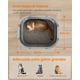 thumbnail image 3 of Feandrea Arenero para Gatos, Caja de Arena, con Tapa, Cepillo, Bandeja Extraíble, Recogedor, Gris Paloma y Gris Pizarra, 3 of 6