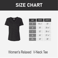 thumbnail image 3 of BELLA+CANVAS Relaxed Fit Heather CVC Tee for Women, Short Sleeve V-Neck T-Shirt, Black Heather, L, 3 of 5