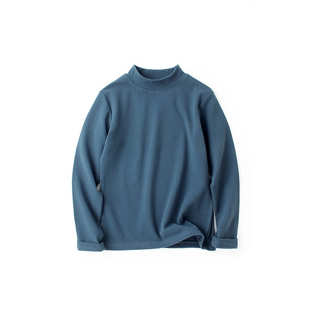 AAMILIFE T-Shirt à Manches Longues pour Garçons et Filles en Cachemire Couleur Unie Col Roulé Thermique