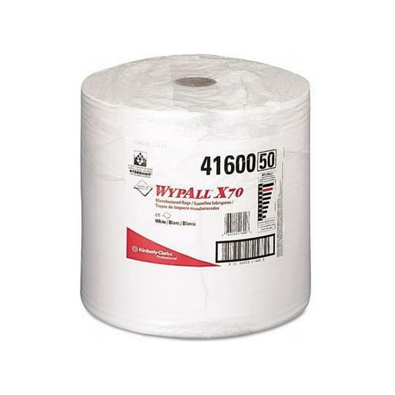 WypAll X70 Extended Use Reusable Cloths (41600), Jumbo Roll, Long Lasting Performance, White, 1 Roll, 870 Sheets