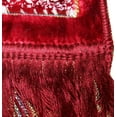 thumbnail image 3 of Modefa Turkish Islamic Ipek Floral Plush Velvet Prayer Rug Janamaz Sajjadah Namaz Seccade with Prayer Cap - Red, 3 of 6
