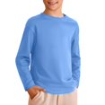 thumbnail image 2 of yocbz Toddler Boy Shirts Kids Boys T Shirts Casual Long Sleeve Tops Crewneck Basic Tees Light Blue,Size for 9-10 Years, 2 of 4