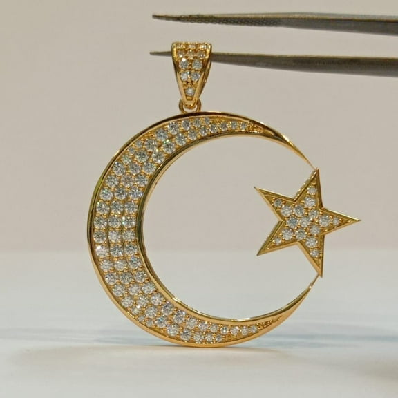 Silver Shop 14K White Gold Finish Round Cut Cubic Zirconia Women's Pendant