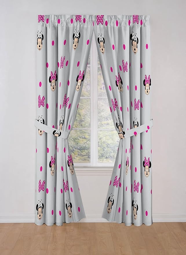 Minnie Mouse Peek A Boo Bows 2 Panel Blackout Curtain Set, 84 Inch Long