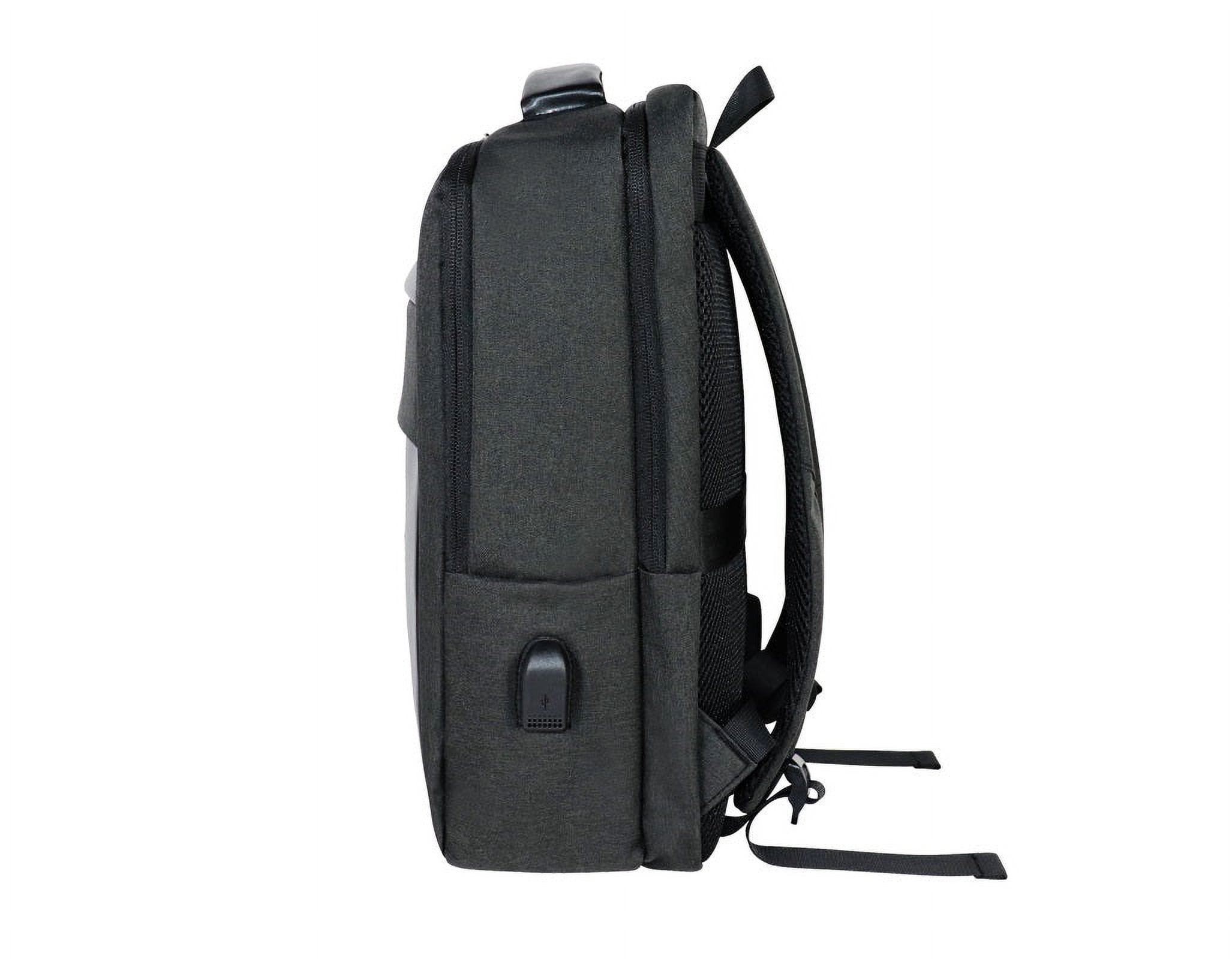 IZOD Penn Business Travel Slim Durable Laptop Backpack USB Charging Port Fits 16 Inch Laptop Notebook / Dark Grey