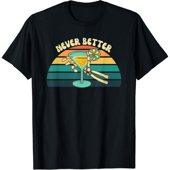 Hand Drinking Martini Retro Vintage T-Shirt