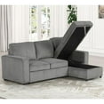 thumbnail image 2 of Furniture of America Liven Right Hand Facing Corduroy Indoor Pull-out Sleeper Sectional, Gray, 2 of 5