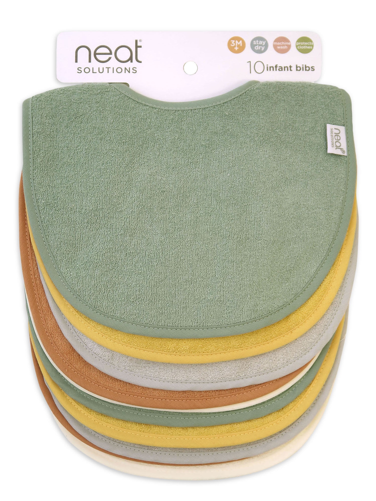 (4 pack) Neat Solutions Unisex 10 Pack Infant Bib