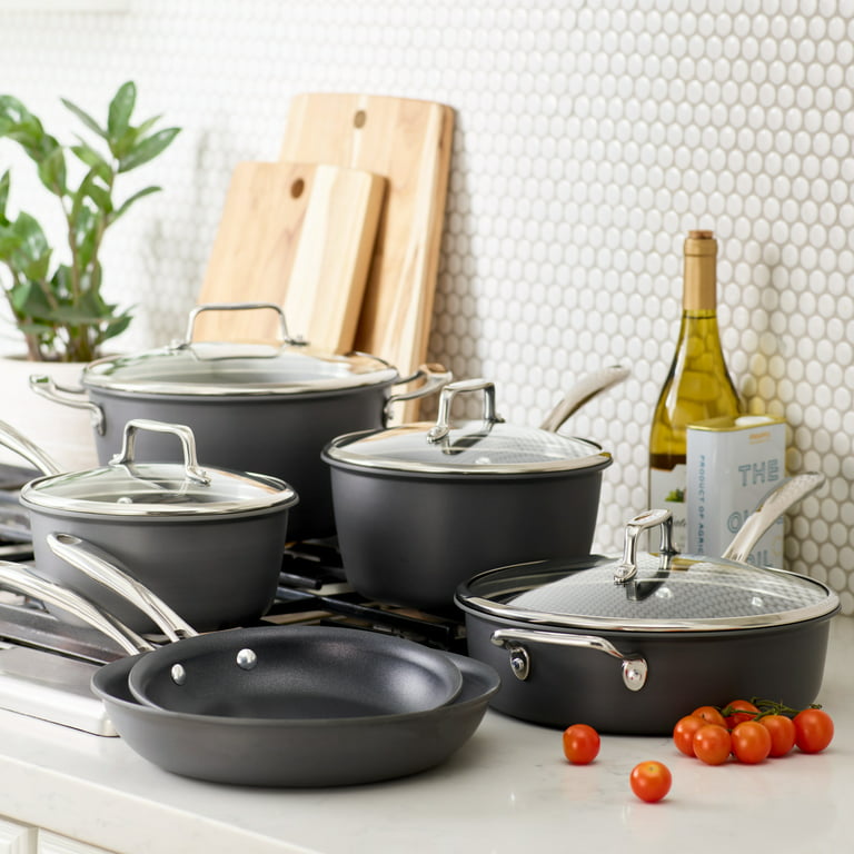 CulinaryGourmet 10-pc. Aluminum Cookware Set w/ Ceramic Nonstick 