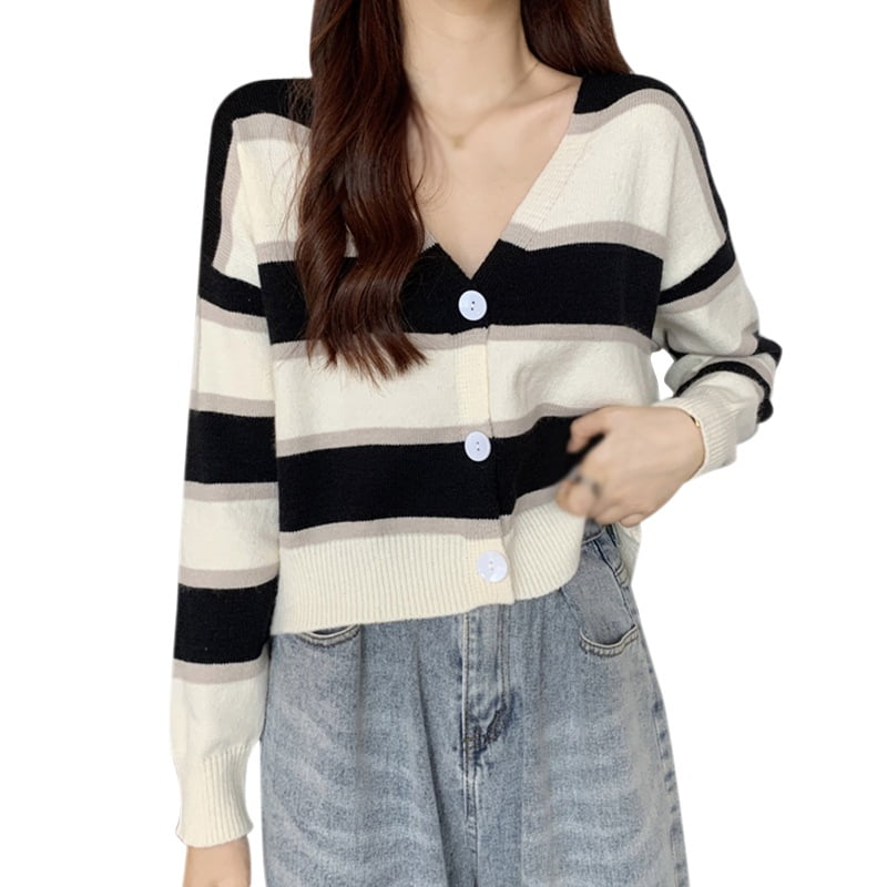 Autumn Women Cardigan Sweater Button 