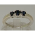 thumbnail image 3 of LBG British Made 14k White Gold ring with Natural Sapphire Womens Anniversary Ring - 33 size options - Size 11.25, 3 of 6