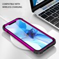 thumbnail image 3 of iPhone 12 mini Case with Tempered Glass Screen Protector , Dteck Heavy Dual Layer Full Protection Rugged Shockproof Case Hard PC Protective Back Cover For Apple iPhone 12 mini 5.4 inch, Purple, 3 of 6